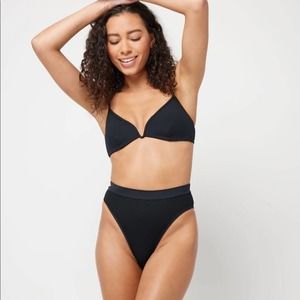 NWT L*Space Ribbed Frenchi Bikini Bottom Bitsy Cut Black Size S